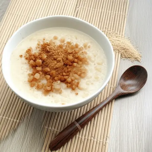 她喜欢在燕麦粥上撒一些肉桂和红糖。