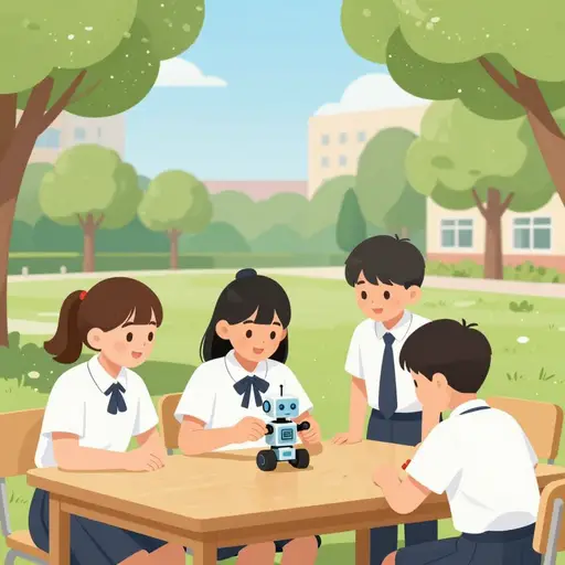 她正在为科学展发明一种新型机器人。