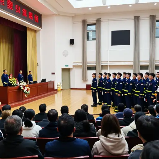 这个仪式是为了向勇敢的消防员致敬而组织的。