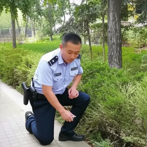 警察正在搜寻失踪的孩子。