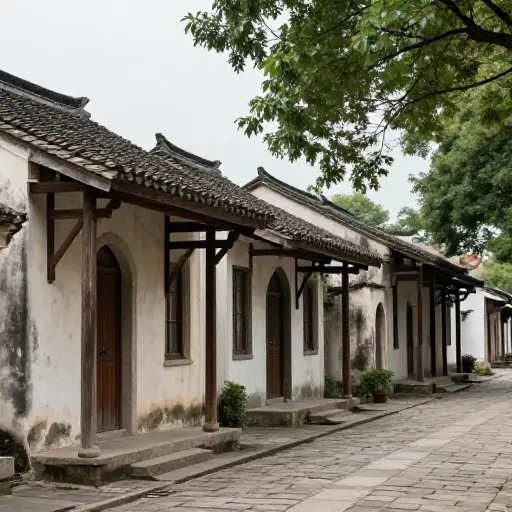这些老房子保留了殖民时期的建筑风格。