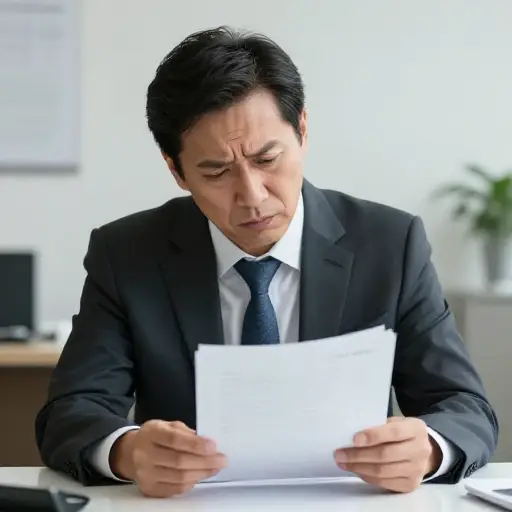 老板听到令人失望的销售报告后深深地皱起了眉头。