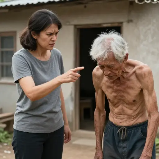 Joko的母亲会向那个可怜的老人辱骂，说他病了并希望他很快死去。