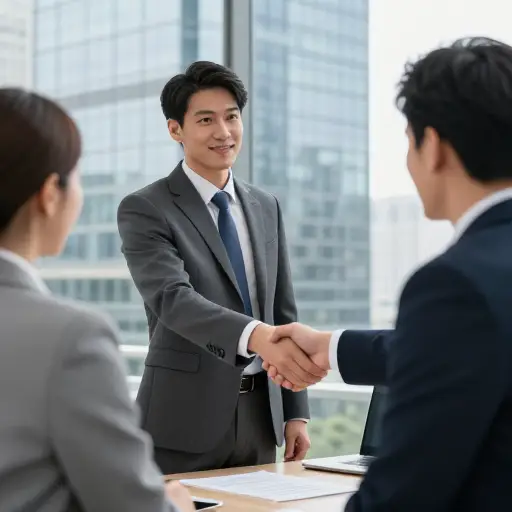 他通过利用在行业内的关系暗中运作，设法得到了那份工作。