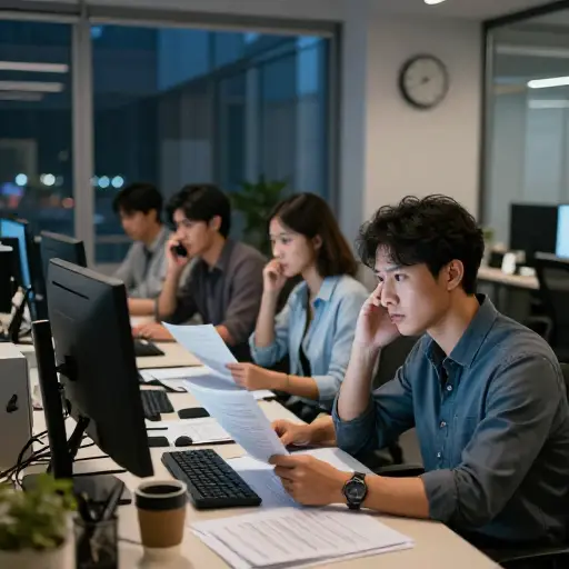 我们疯狂工作以在截止日期前完成所有事情。