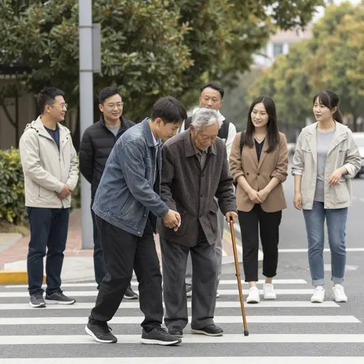 他帮助老人的善举感动了整个社区。
