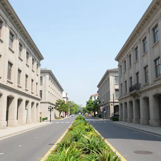 它们位于同一条街的两侧，仅相距一百米。