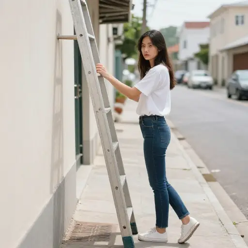 她因为迷信在楼梯下走过会带来厄运，所以总是绕道而行。