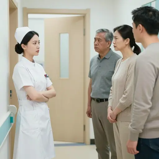 那位资深护士对绝症患者病情的冷漠言论激怒了前来探视的家属。