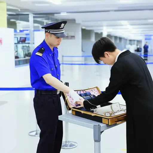 海关官员没收了旅客未申报的奢侈品。