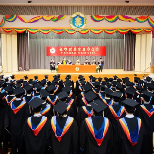 毕业典礼上，学生们严格遵守学校的传统仪式流程。
