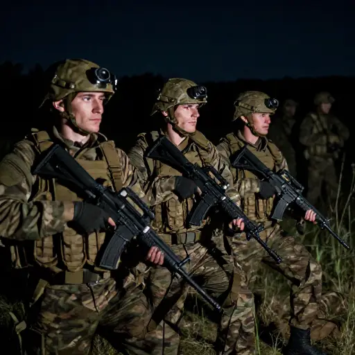 士兵们在夜间将敌人阻挡在远处。