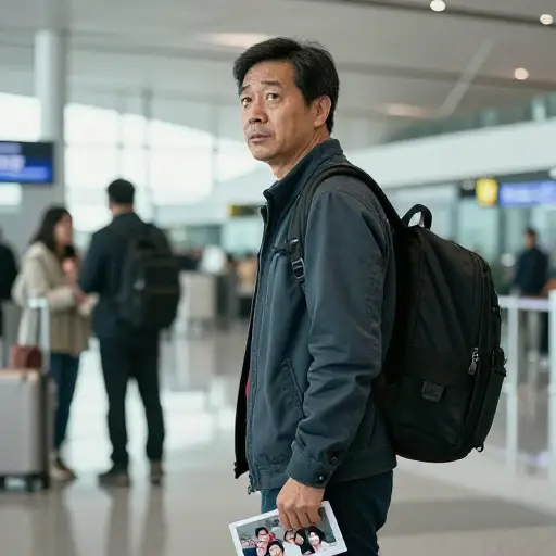 他移民了，为了给家人寻求更好的未来而放弃了一切。