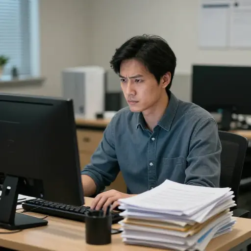 由于害怕亲密关系，他埋头于工作。