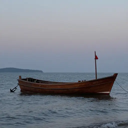 渔民们把船停泊在海岸附近过夜。