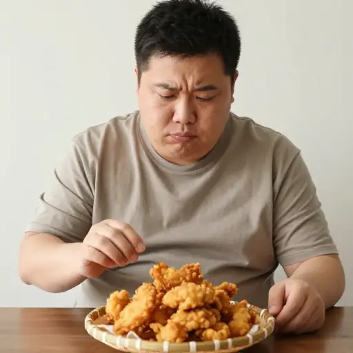 你正在节食减肥，你不应该吃这么多油炸食品。
