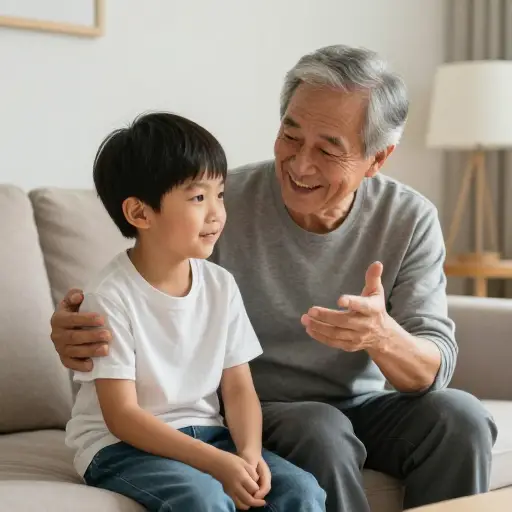 我小时候最爱坐在爷爷腿上听他讲笑话。