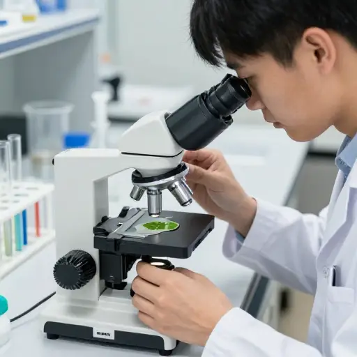 这位生物化学家正在研究植物光合作用的分子机制。
