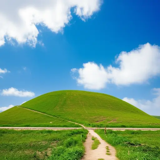 远处那座圆形的小山丘是我们野餐的目的地。