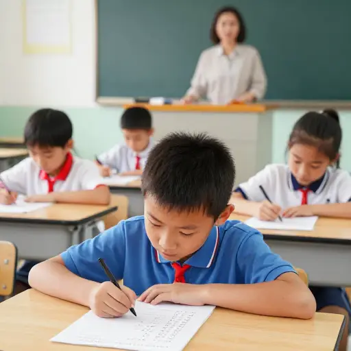 每周两次，孩子们接受基本数学技能测试，如加法和减法。