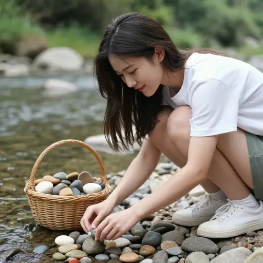 她有一个不寻常的爱好——收集石头。