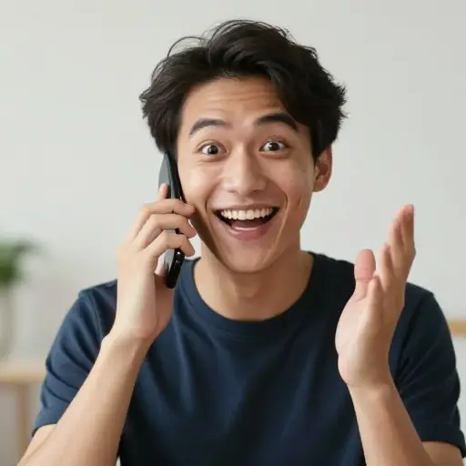 他听起来非常兴奋！