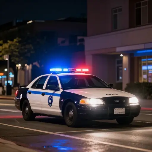 警笛的呼啸声在夜空中回荡。
