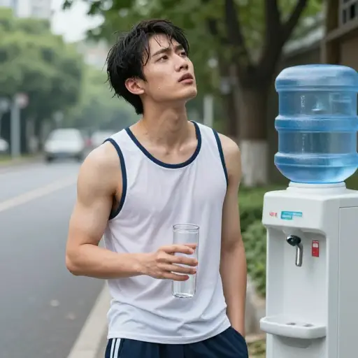 长跑后，我感到非常口渴。
