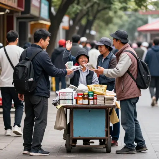 一些街头小贩四处兜售虚假的健康信息。