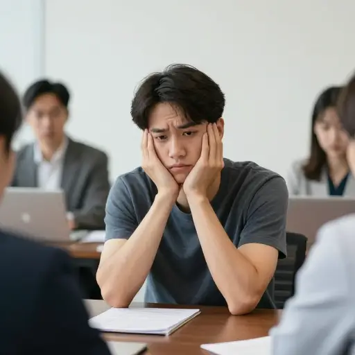 由于我不能简单地起身离开，我不得不再忍受一会儿。