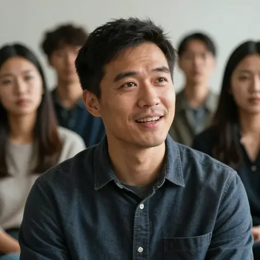他说他很高兴，但他的话听起来不真诚。