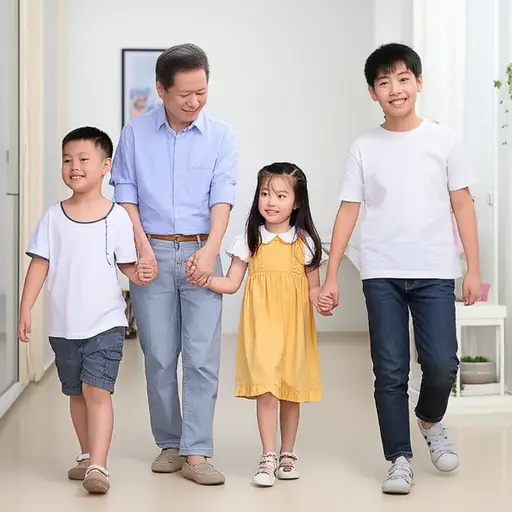 我抚养了三个孩子。