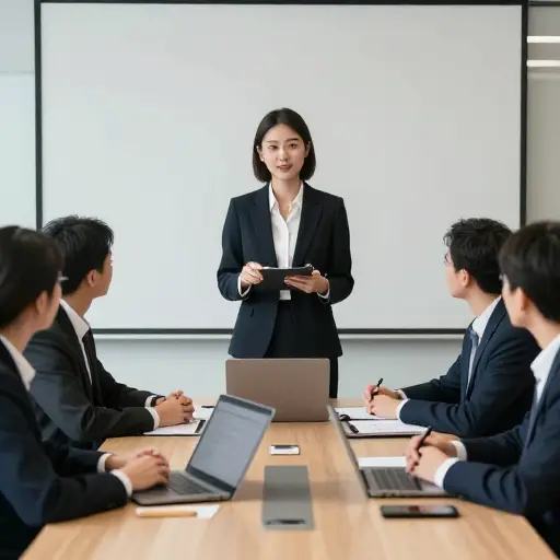 她在这家公司担任高级管理职位。