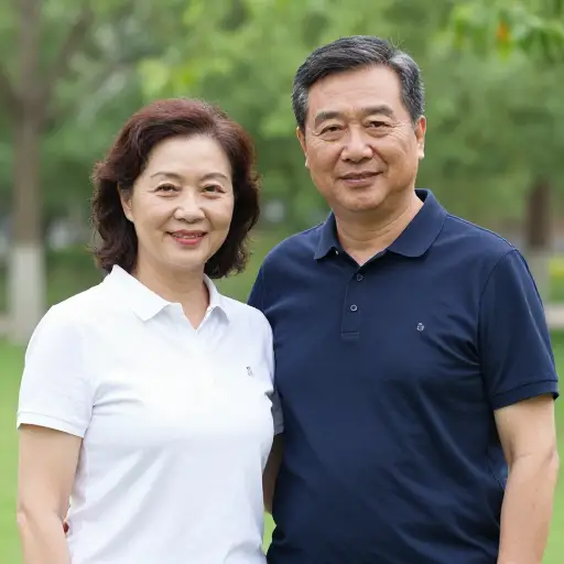 我父亲五十多岁，而我母亲四十多岁。