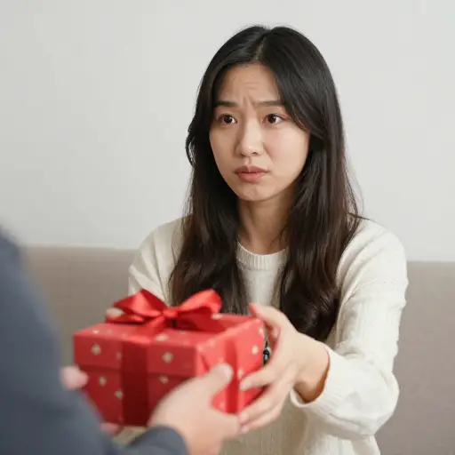 她的言行之间存在明显的矛盾。