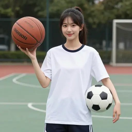 她喜欢运动，比如篮球和足球。