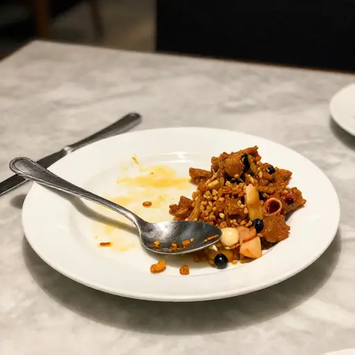 对我来说不寻常的是，我竟然没吃完我的饭。