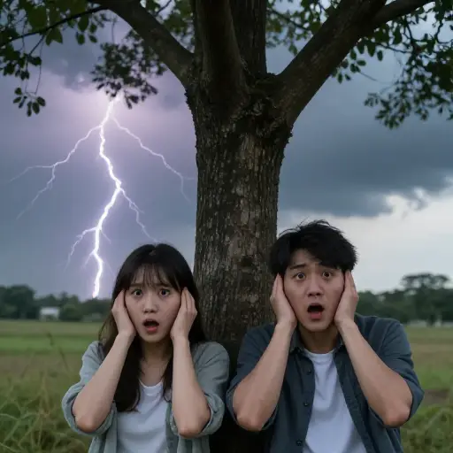 头顶突然的雷鸣巨响把我们吓了一跳。