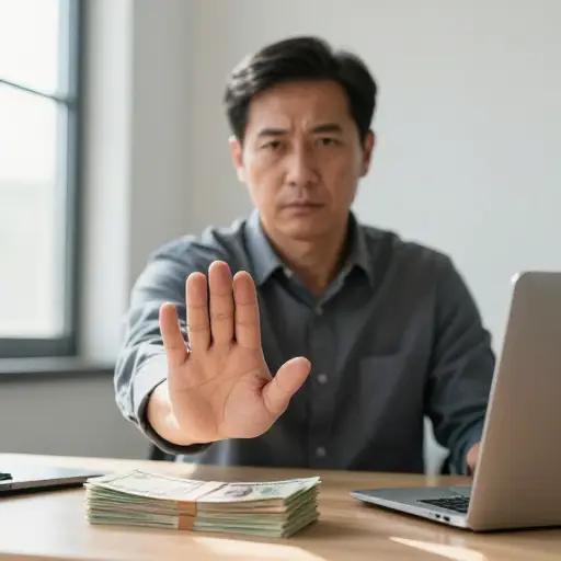 他拒绝接受贿赂，做出了高尚的决定。