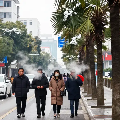 对于如此靠南的城市来说，天气变得异常寒冷。