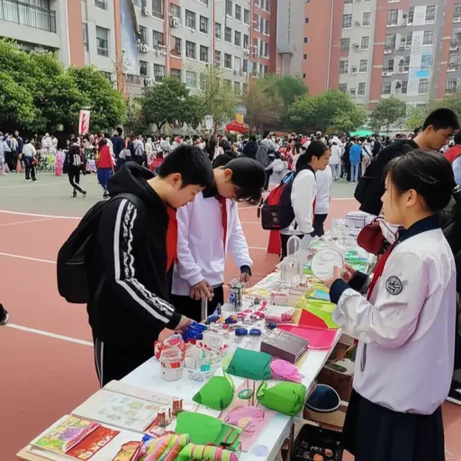 学校组织了一场慈善义卖活动。