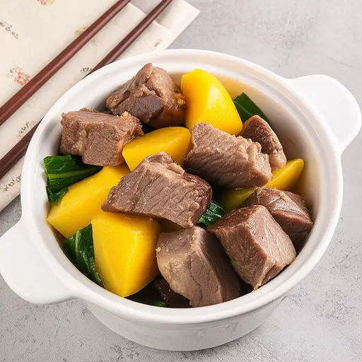 妈妈做的炖肉真是美味极了！