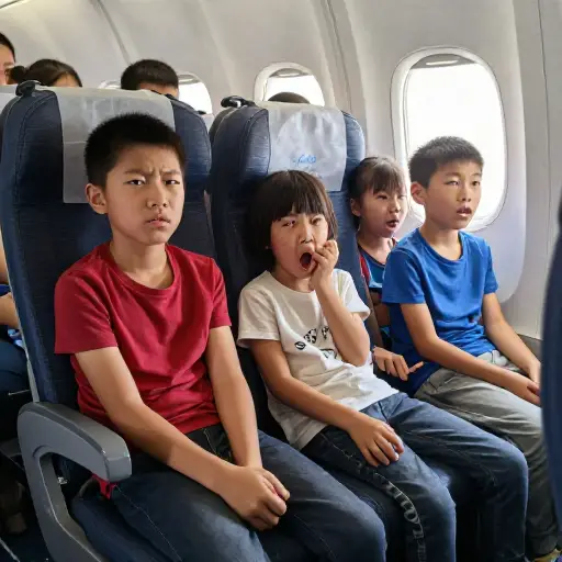 旅行的孩子们在看不到任何电影或没有被提供任何游戏或其他娱乐时变得非常焦躁不安。
