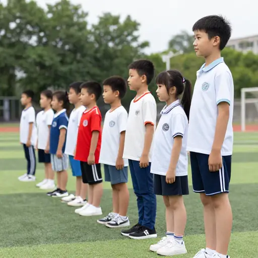 孩子们按年龄顺序排队。