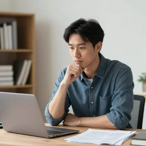 他在想该怎么回答。