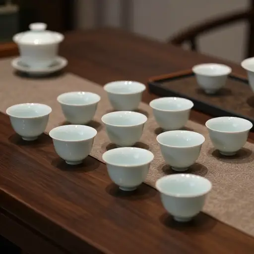 我从杯子的数量推断他在等客人。