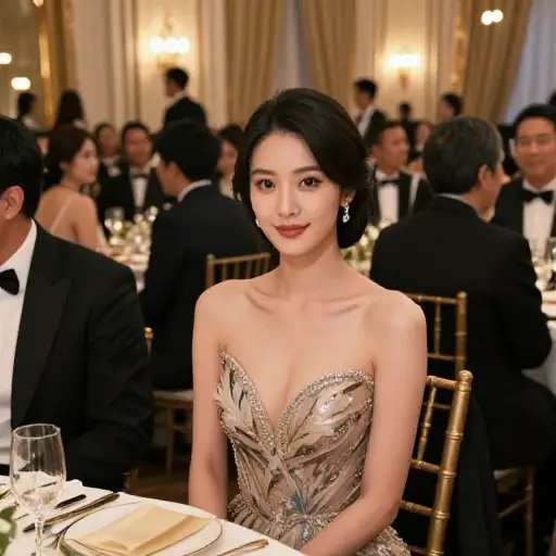 她的优雅使皇家宴会增光添彩。