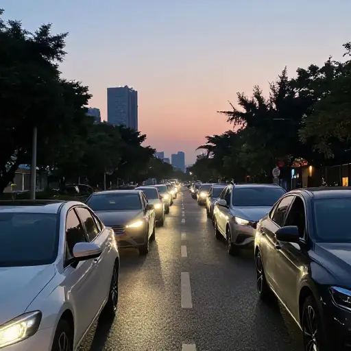 交通通常在傍晚时分变得拥堵。
