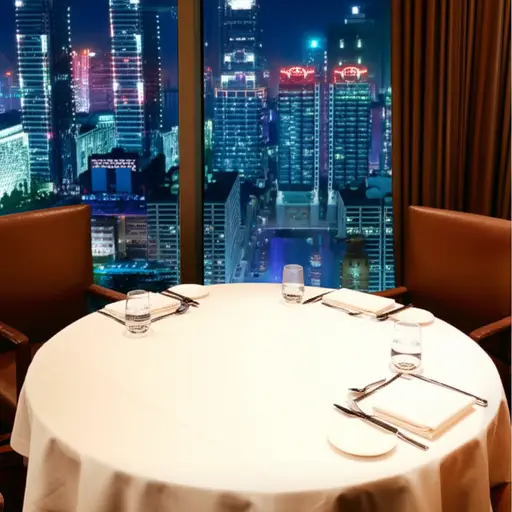 我提前预定了餐厅靠窗的座位。