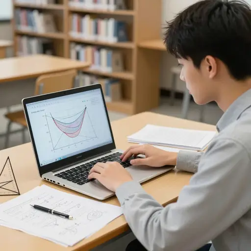 她正在学习一门高级数学课。
